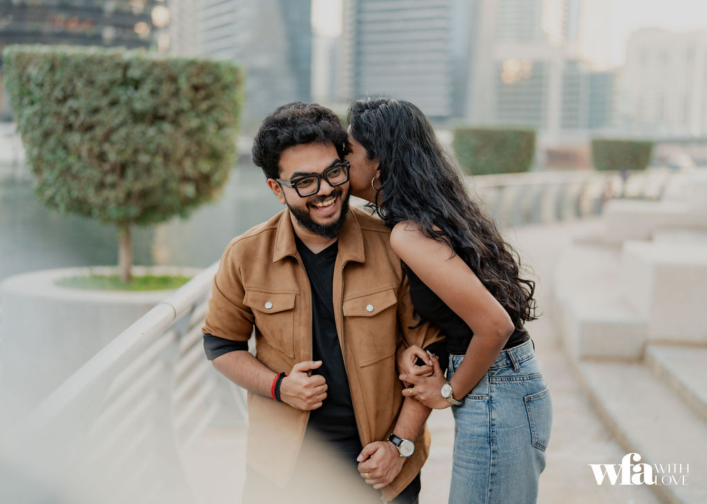 Bride whispering to the groom